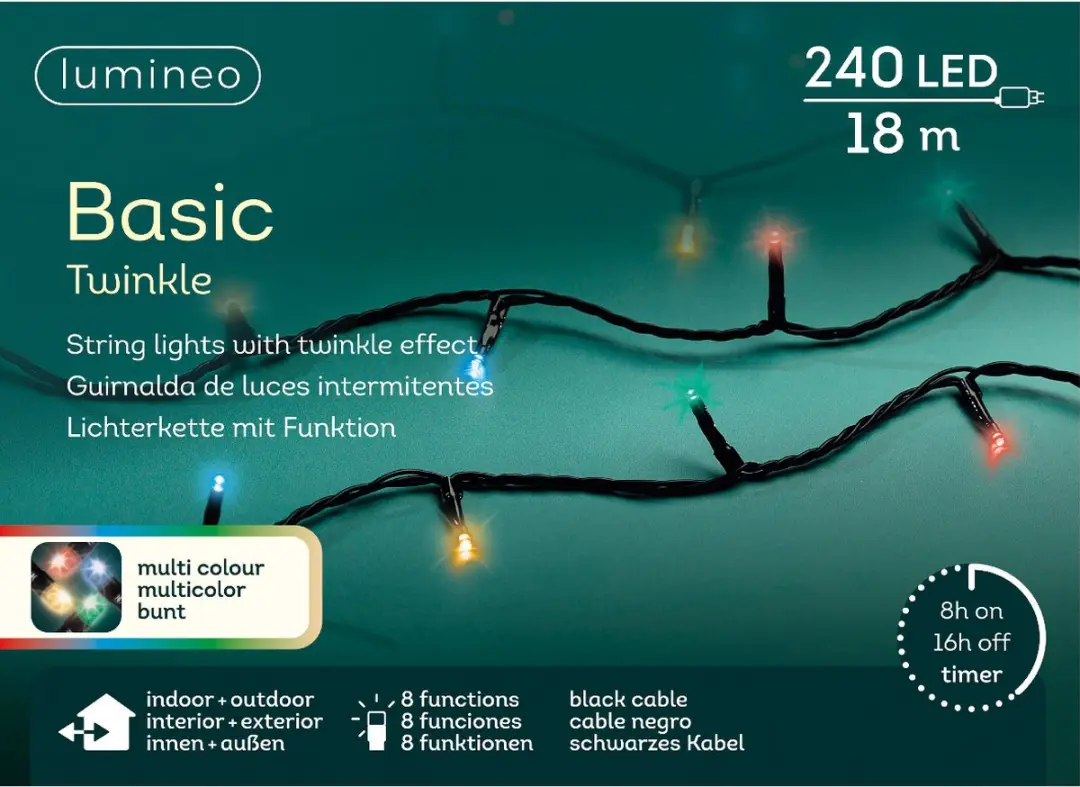Lumineo Feeënlichtjes 18m LED Kerstboomverlichting - 240 Lampjes - afbeelding 5 van 6