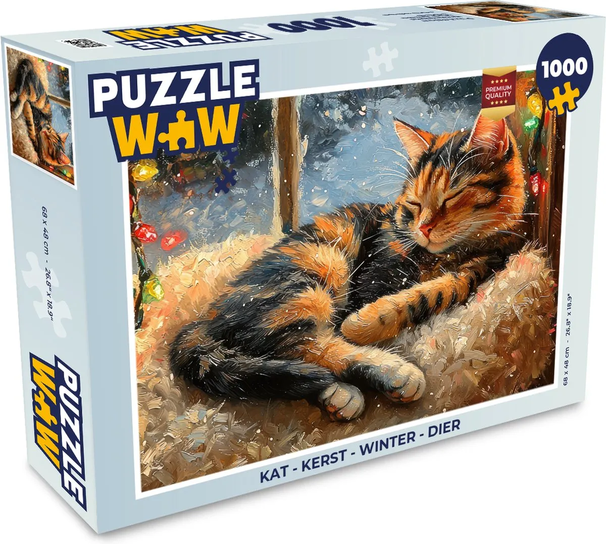 PuzzleWow Kerst Kat Legpuzzel 1000 Stuks