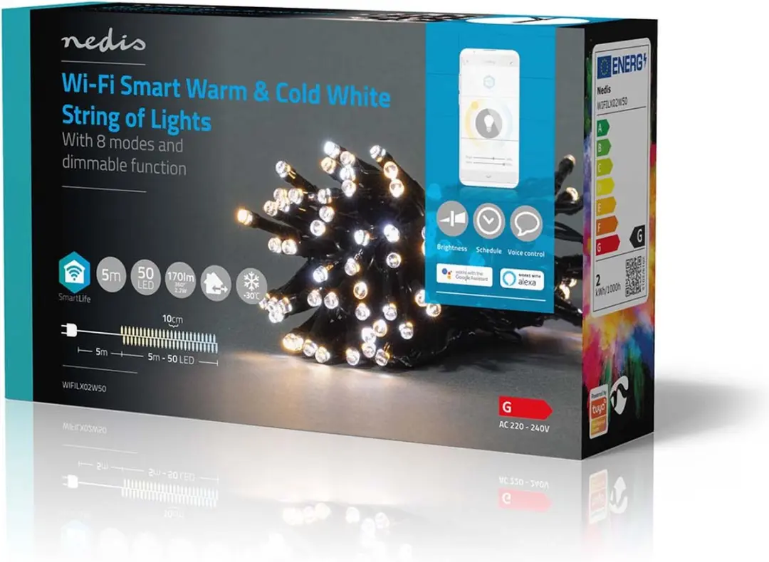 Nedis SmartLife Kerstverlichting Koord 50 LED 5m