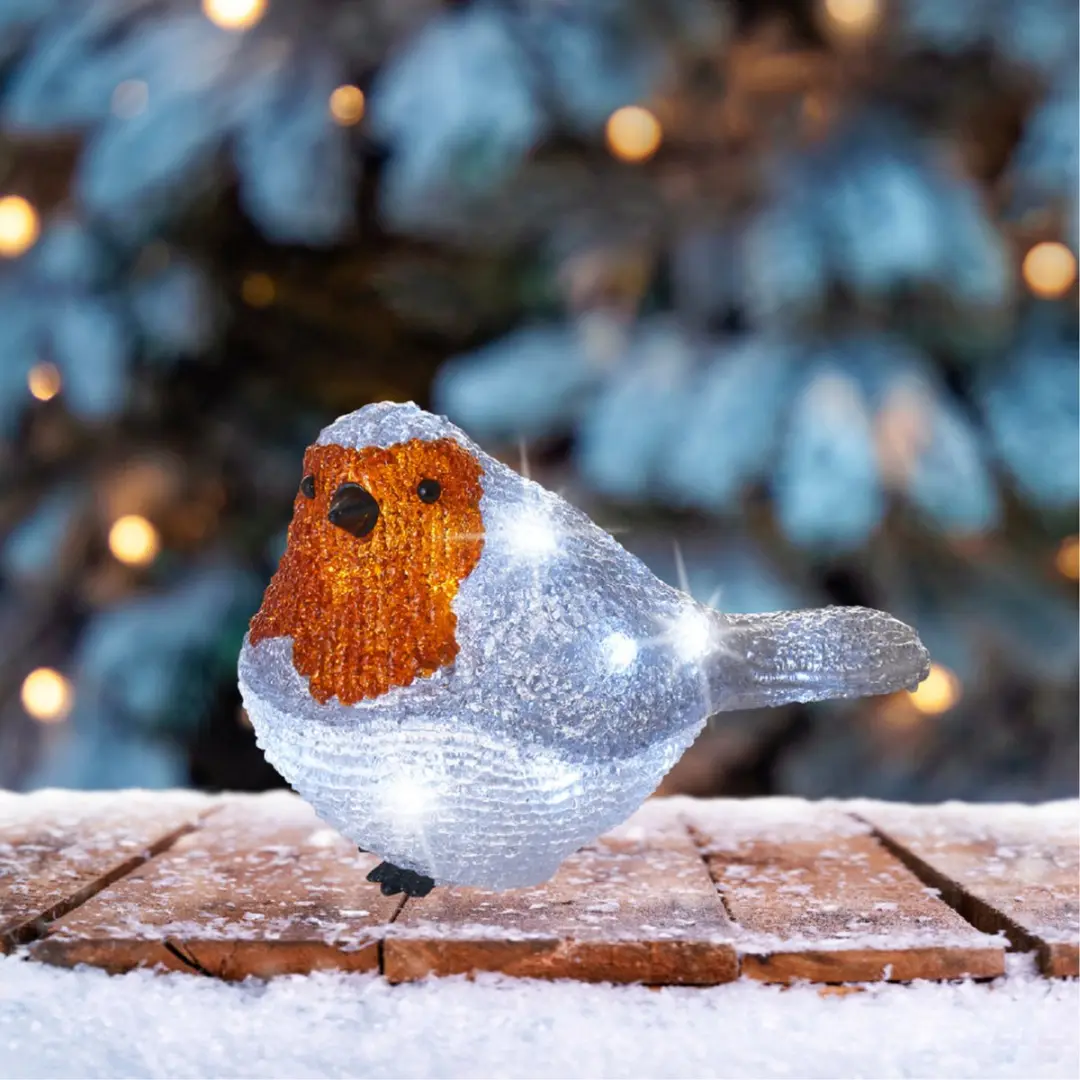 Lumineo Roodborstje LED Kerstverlichting 20 Lampjes - 21cm Koelwit - afbeelding 2 van 4