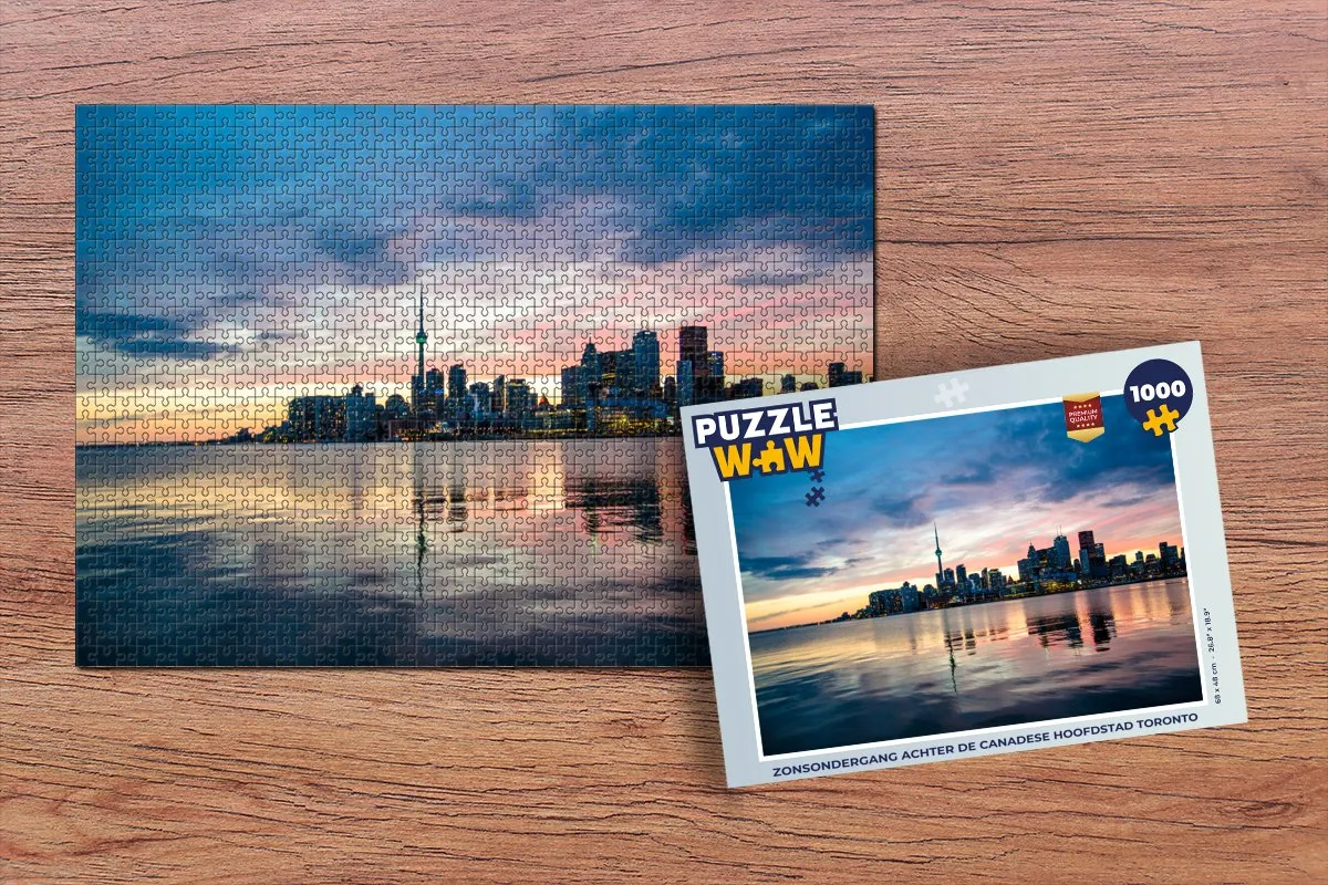 PuzzleWow Legpuzzel Zonsondergang Toronto 1000 Stuks