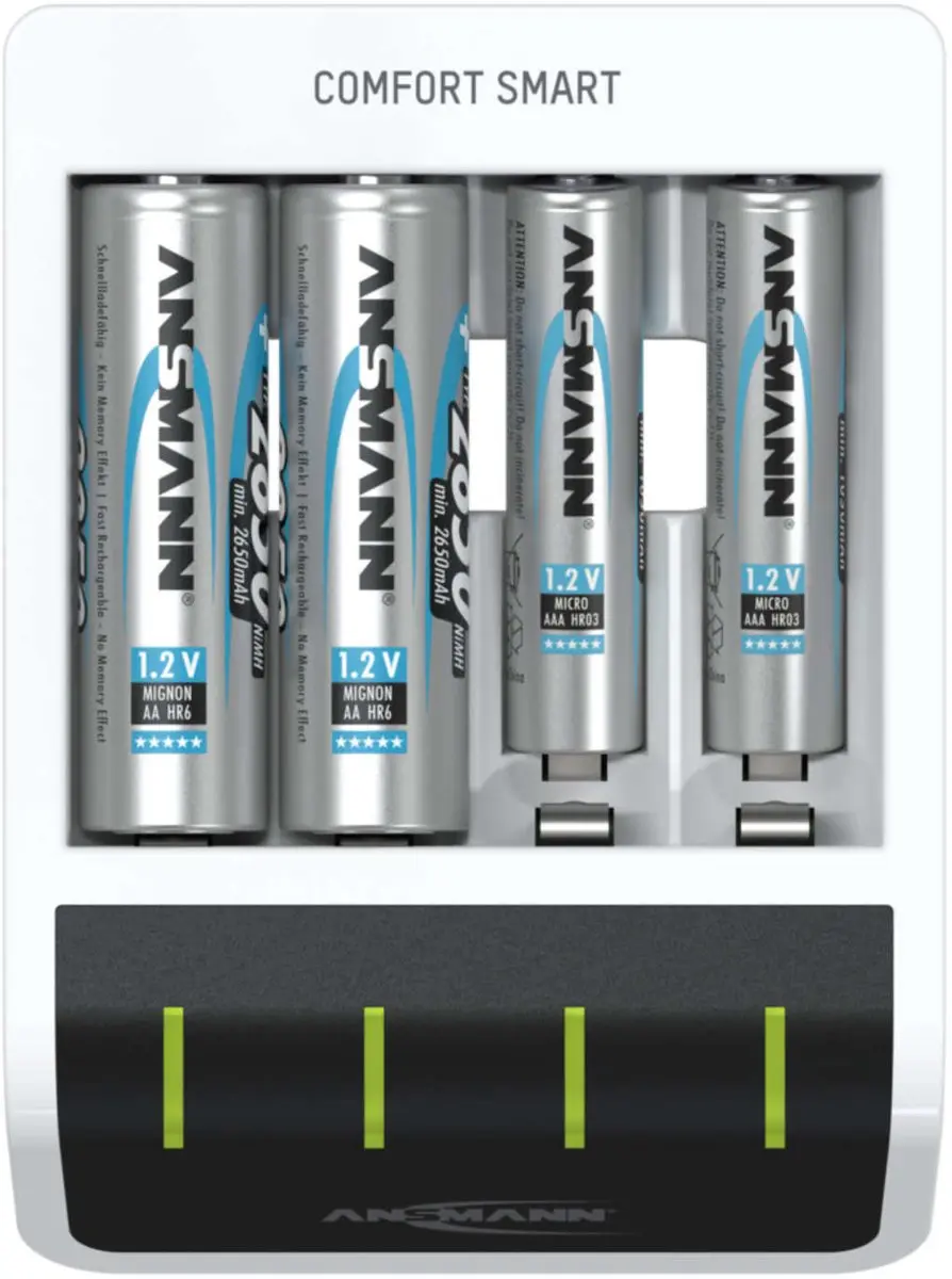 Ansmann Comfort Slimme Lader 4x AA/AAA - Wit - afbeelding 4 van 6
