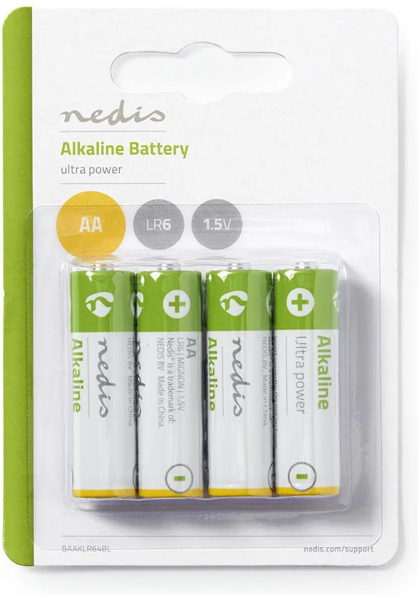 Nedis Alkaline AA Batterij 4 Stuks - afbeelding 2 van 5