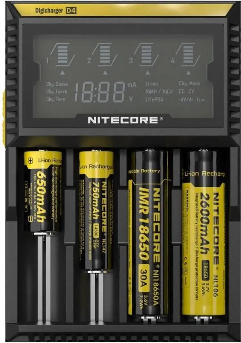 Nitecore D4 Digicharger - 4 Kanalen - afbeelding 3 van 6