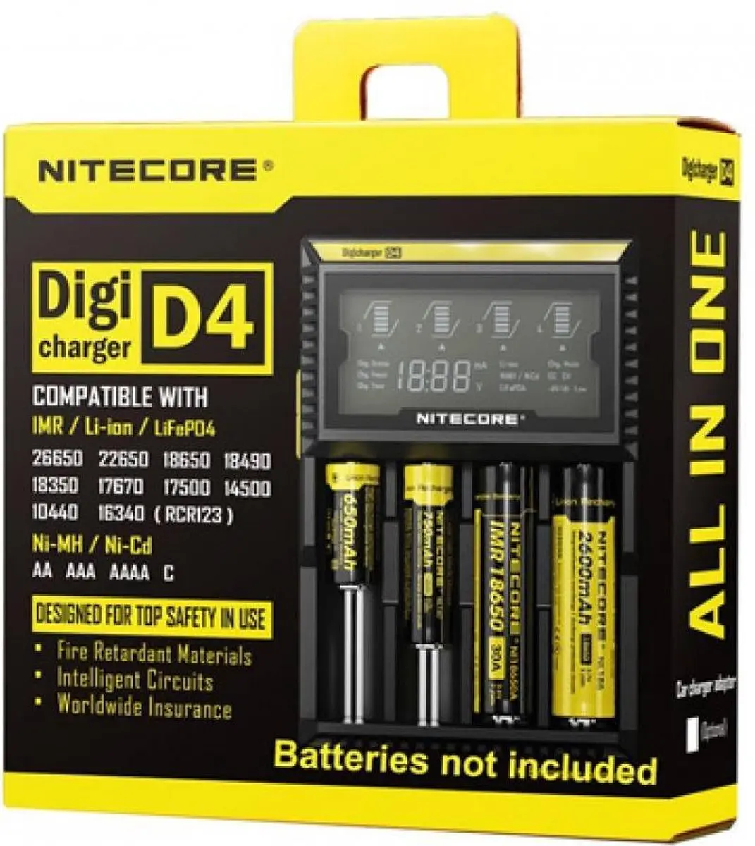 Nitecore D4 Digicharger - 4 Kanalen - afbeelding 6 van 6