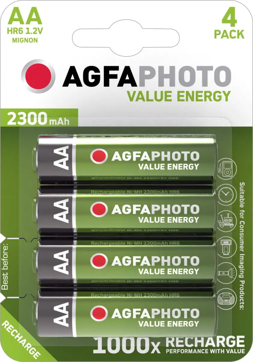AgfaPhoto HR6 Accu AA 2300mAh - 4 Stuks - afbeelding 3 van 4