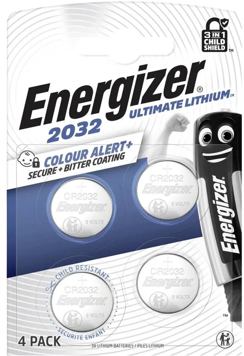 Energizer CR2032 Ultiem Lithium Knoopcellen - 4 Stuks - afbeelding 2 van 6