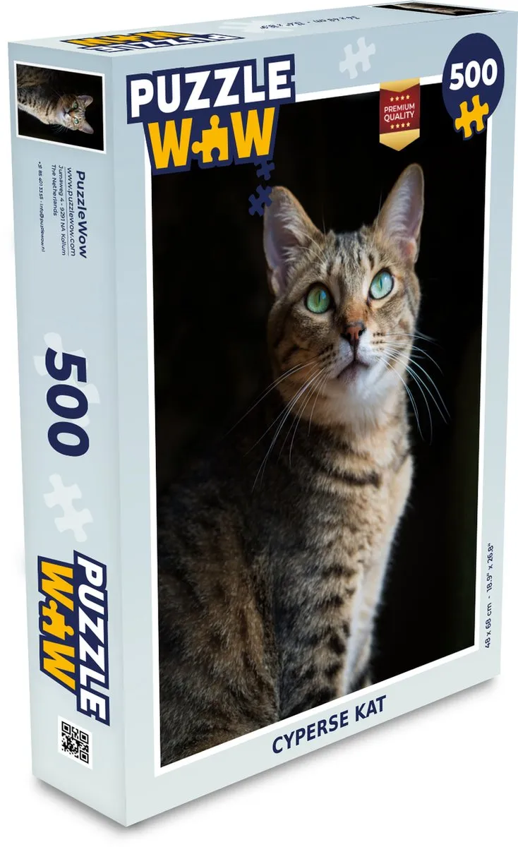 PuzzleWow Cyperse Kat Legpuzzel 500 Stuks