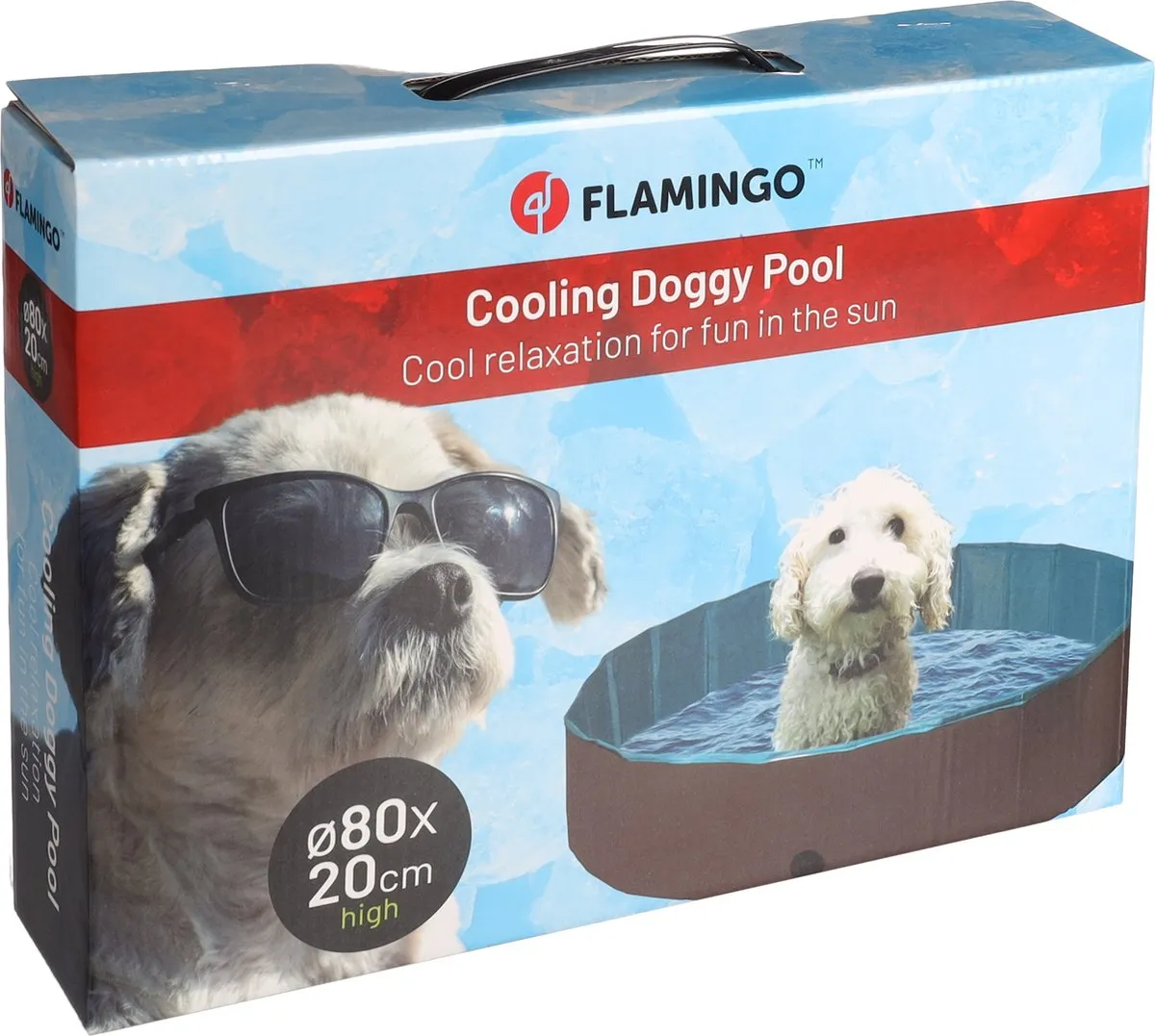 Flamingo Splash Hondenzwembad 80x20cm - Blauw/Donkergrijs - Opvouwbaar