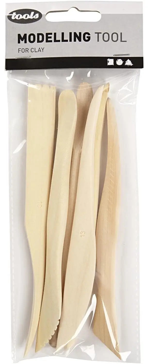 Creativ Company Modelleringsinstrument Hout 6-delig - Meerkleurig - afbeelding 3 van 6