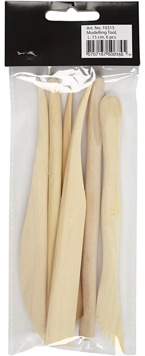 Creativ Company Modelleringsinstrument Hout 6-delig - Meerkleurig - afbeelding 4 van 6