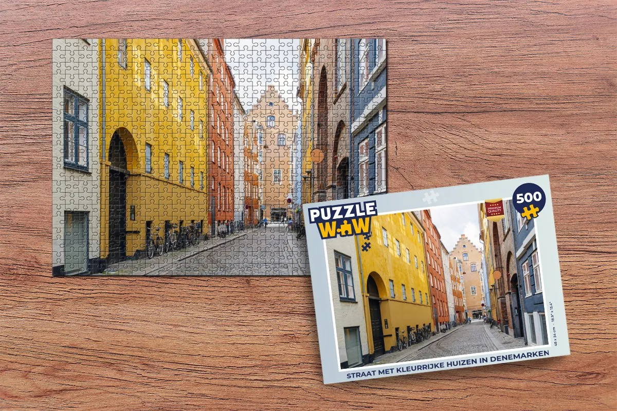 PuzzleWow Straat Denemarken Legpuzzel 500 Stuks - Multicolor