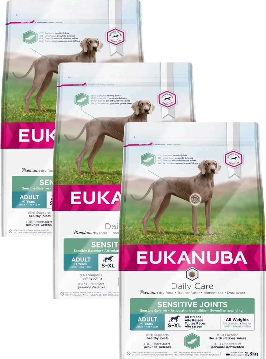 Eukanuba Daily Care Adult Sensitive Joints Hondenvoer - 3x2.3kg - afbeelding 2 van 2