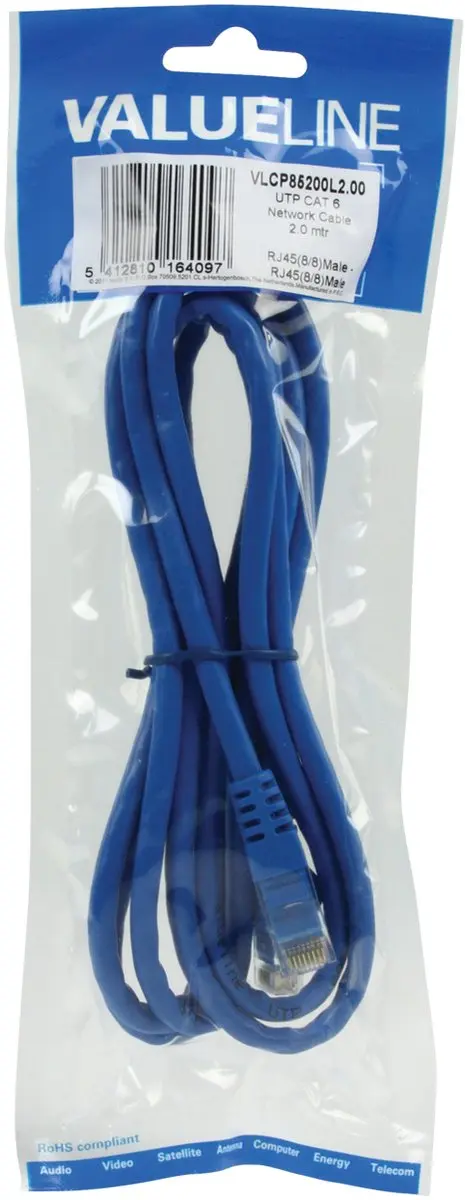 UTP CAT 6 netwerk kabel 2,00 m blauw