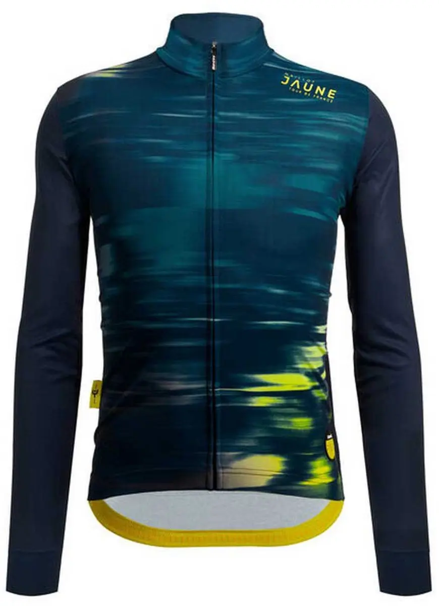 Santini Le Maillot Jaune Trui Lange Mouwen S - Blauw Geel - afbeelding 5 van 6