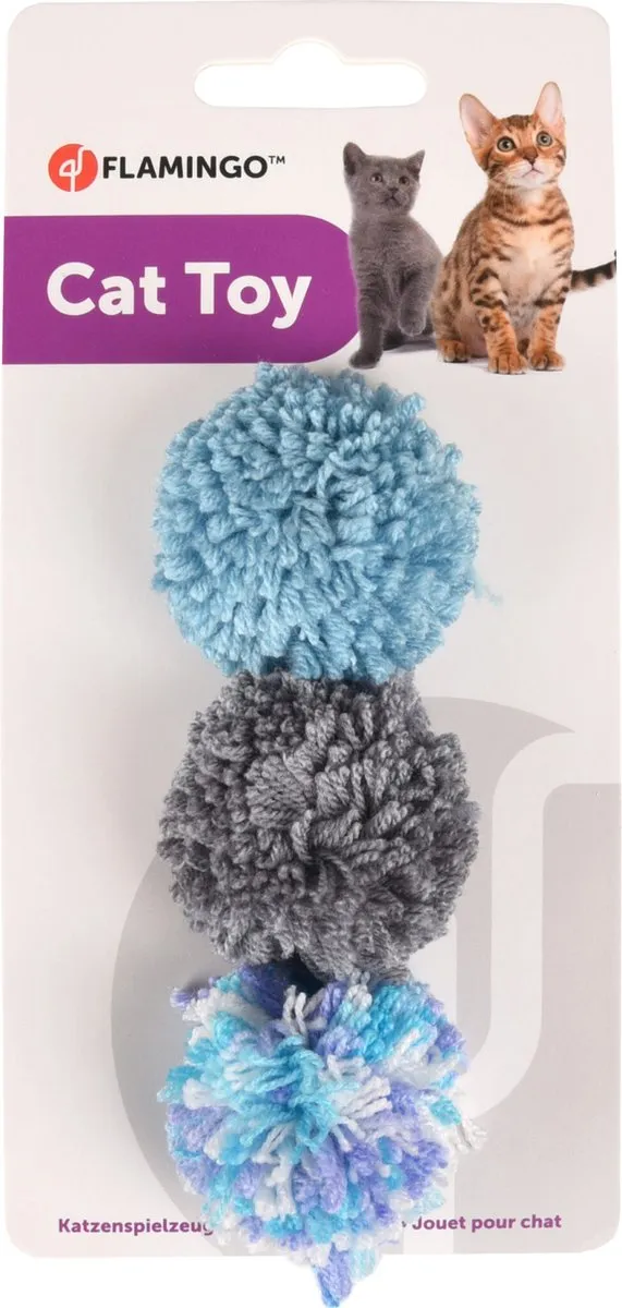 Flamingo Yarn Speelgoed Katten Ps Yarn Bal - 3 Stuks - Meerkleurig