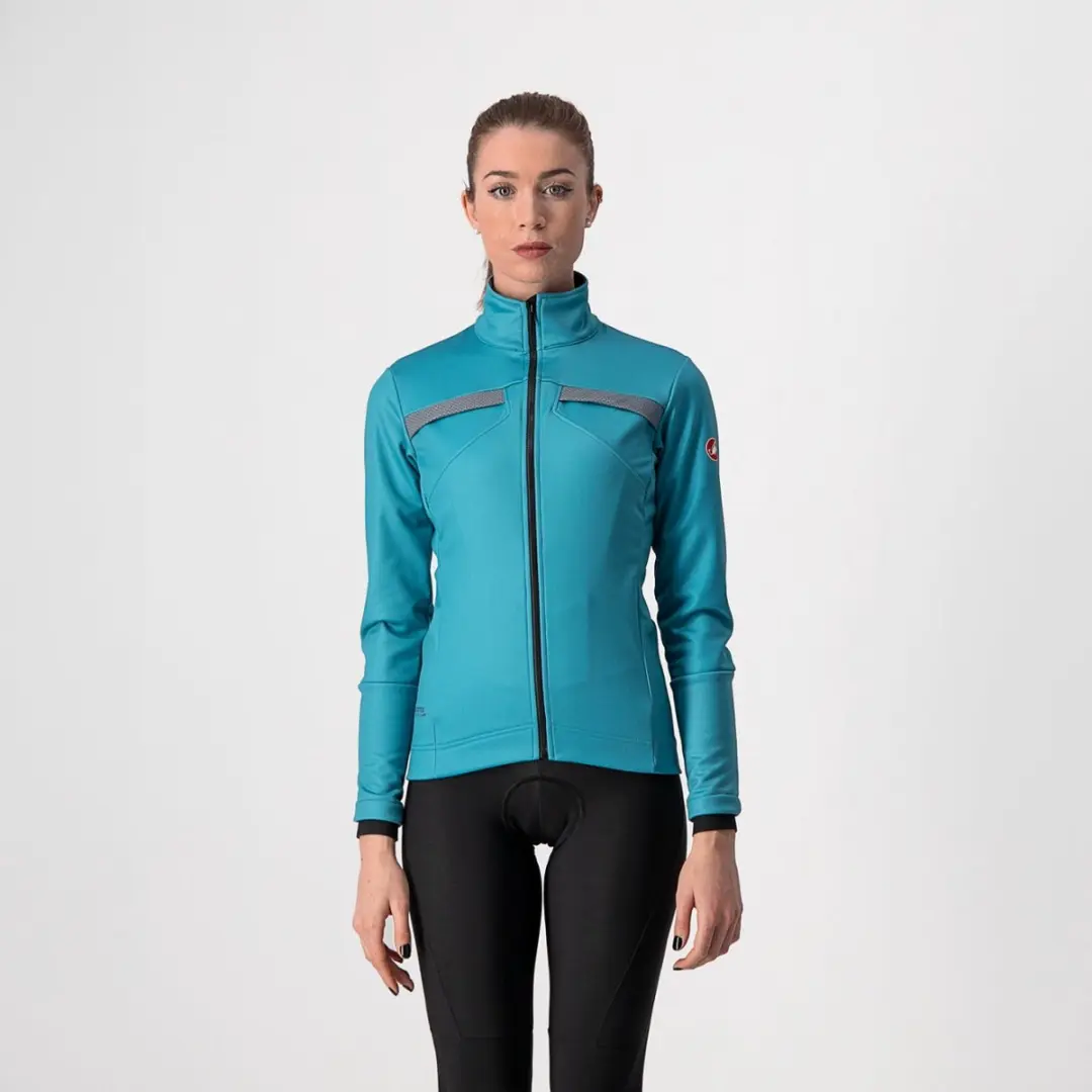 Castelli DINAMICA fietsjas Teal Blue/Silver Reflex