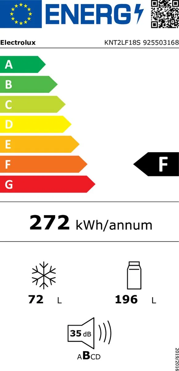 Electrolux KNT2LF18S Inbouwkoelkast 268L - 5 Plateaus, 2 Groentelades
