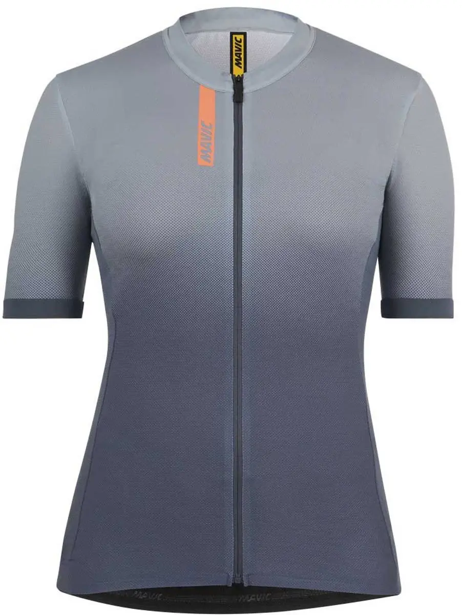 Mavic Essential Graphic Korte Mouw Wielertrui Grijs S Vrouw