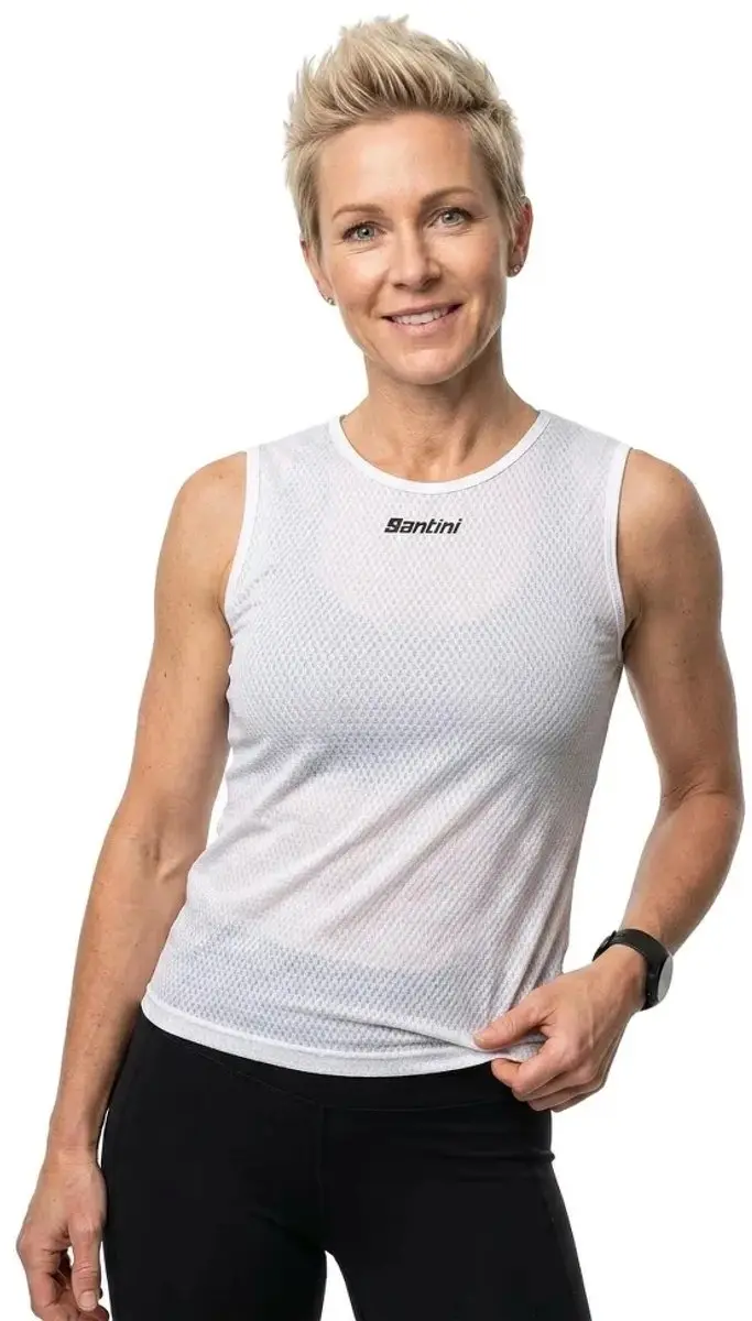 Santini Alpha Mouwloos Onderhemd Wit XS