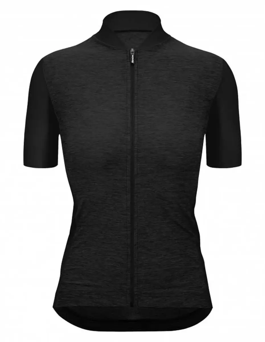 Santini Colore Puro Korte Mouw Wielertrui Zwart XL Vrouw