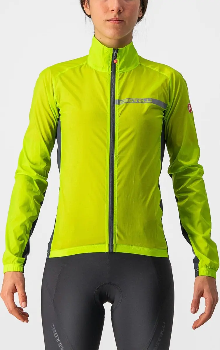 Castelli SQUADRA STRETCH fietsjas Dames ELECTRIC LIME/DARK GRAY