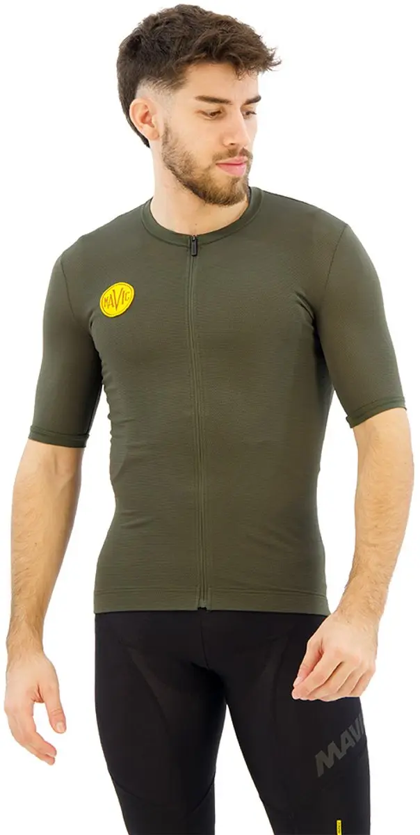 Mavic Heritage Korte Mouw Wielertrui Groen L Man