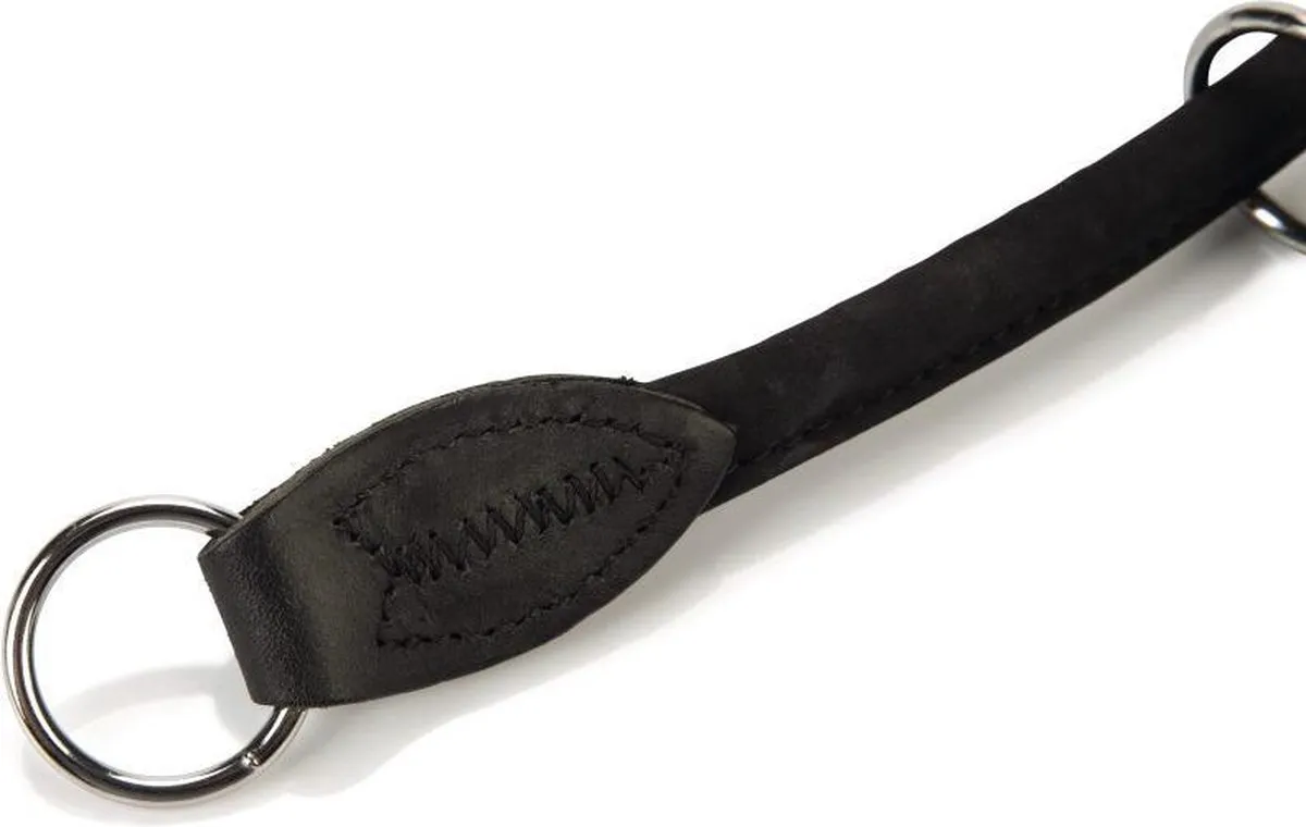Beeztees Leren Wurgband Buffalo Zwart 60cm x 10mm