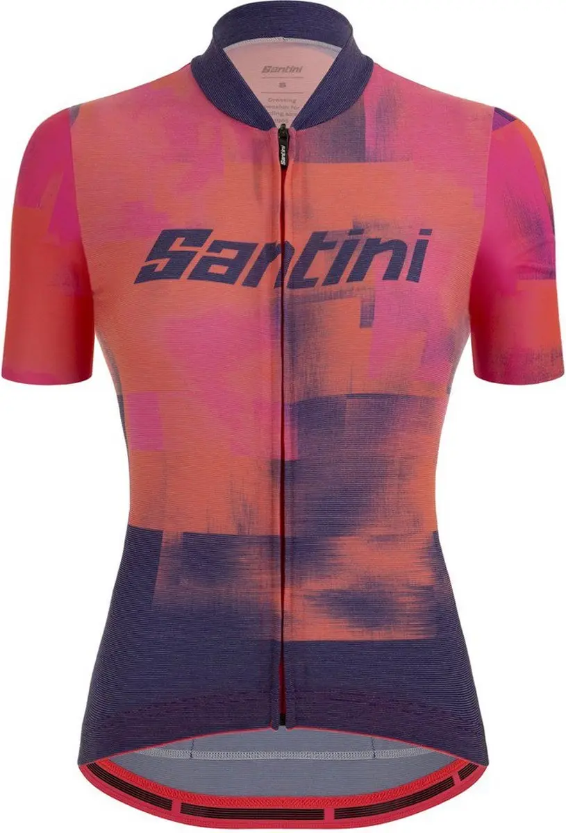Santini Fietsshirt Korte Mouwen Dames Paars Oranje