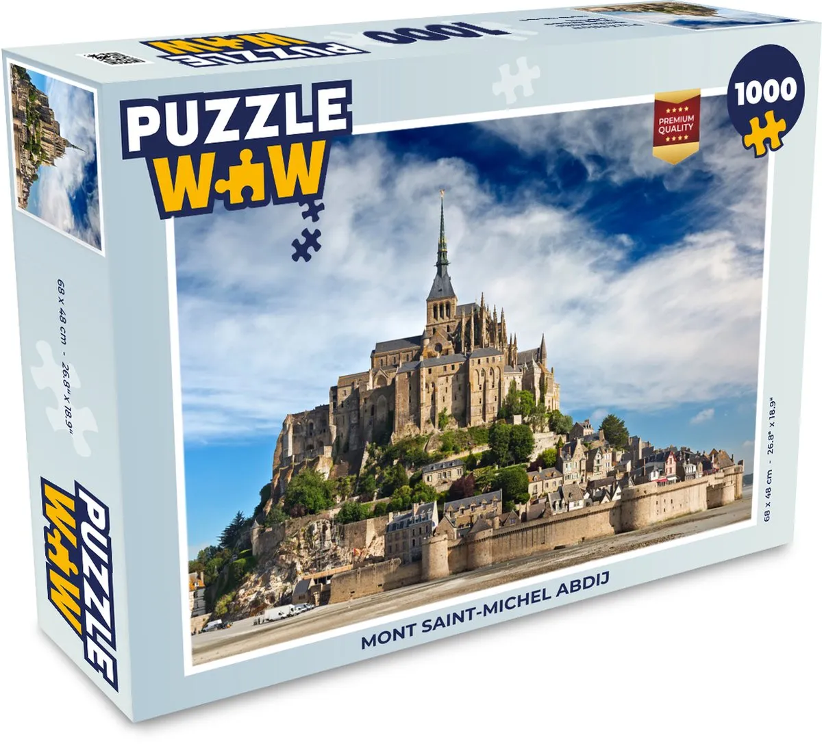 PuzzleWow Mont Saint-Michel Legpuzzel 1000 Stuks - Multicolor
