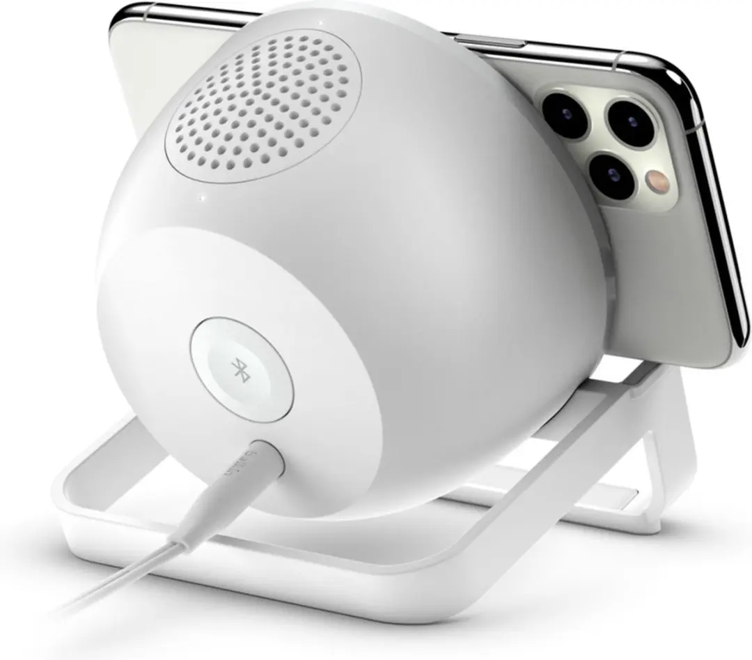 Belkin BoostCharge 3-in-1 Draadloze Laadstandaard + Speaker 10W - Wit - afbeelding 4 van 6