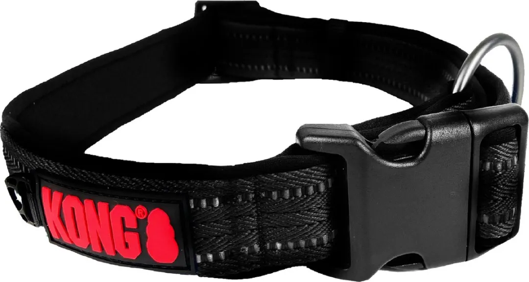 KONG Halsband Hond Nylon - L - Zwart