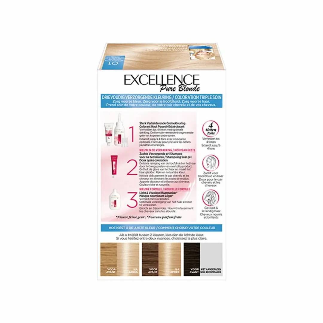 L'Oréal Excellence Pure Blonde 01 Permanente Haarkleuring - 2 Stuks - afbeelding 4 van 4