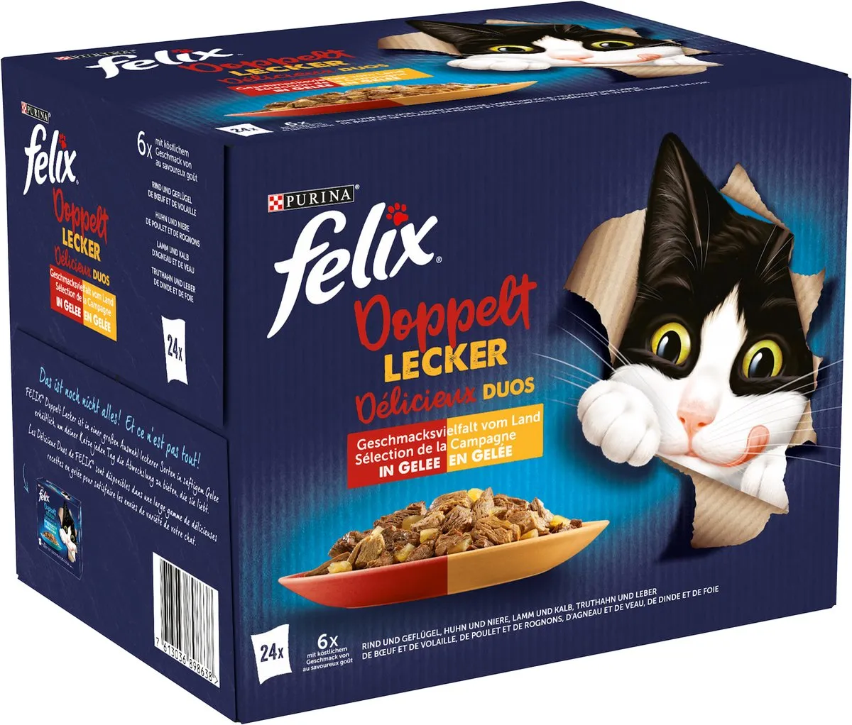 Felix Zo Lekker Nat Kattenvoer Dubbel Lekker Geleiachtig - 96 Stuks