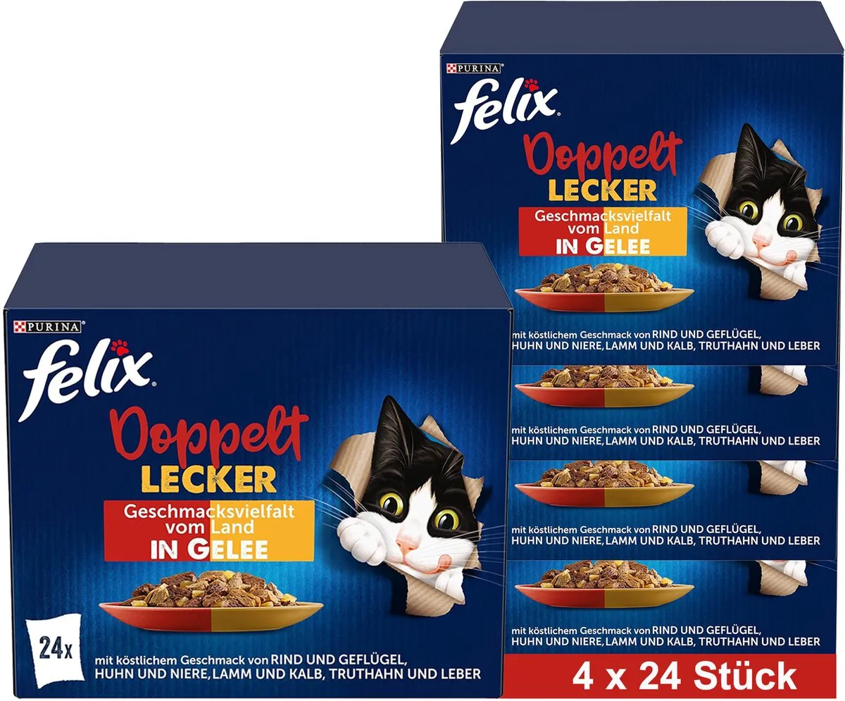Felix Zo Lekker Nat Kattenvoer Dubbel Lekker Geleiachtig