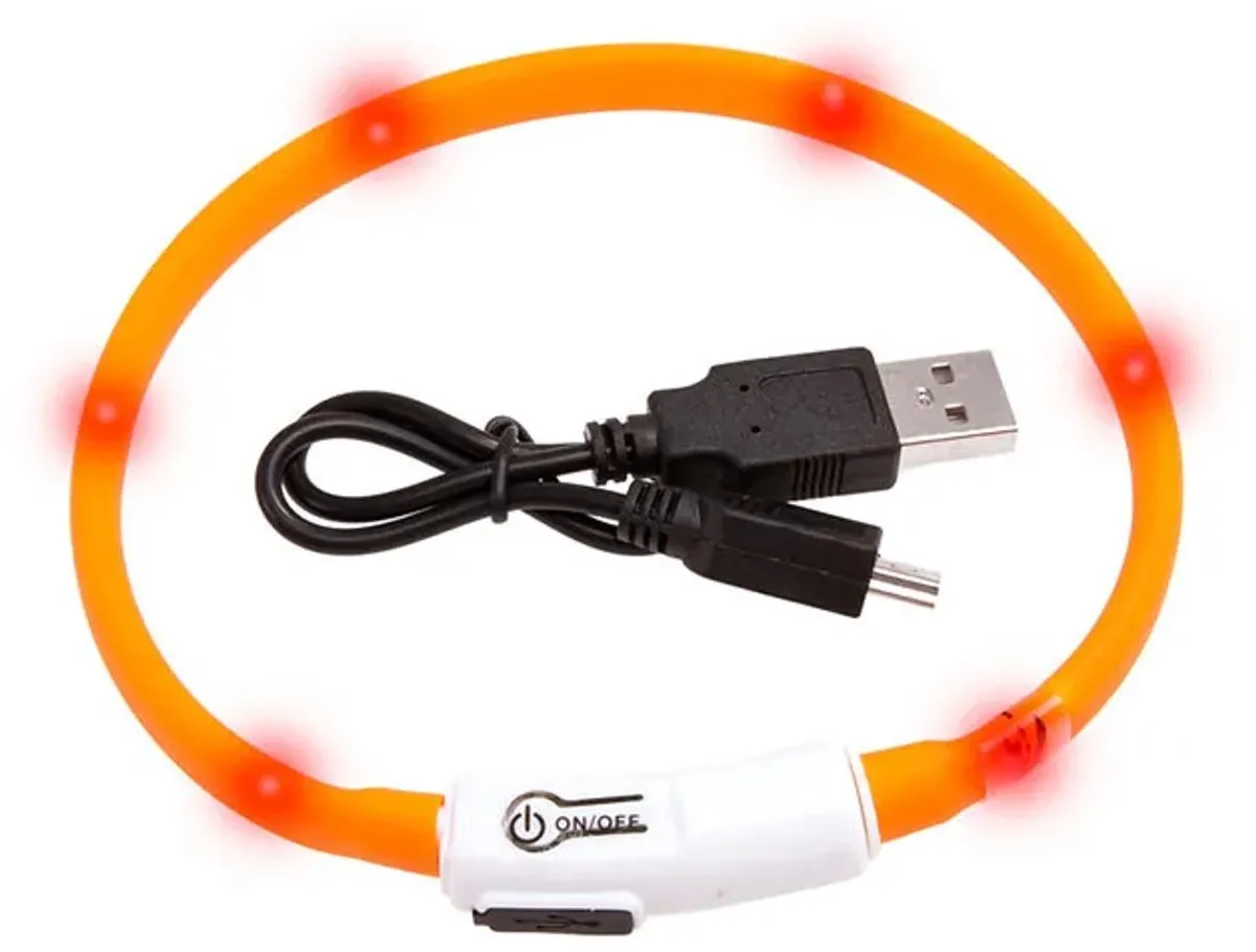 Flamingo Kattenhalsband Light LED - 35cm - Oranje