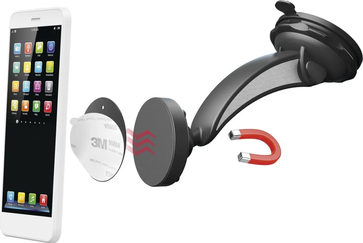 Hama GSM-houder Auto Magnet Zuignap 360° - Universeel - Zwart