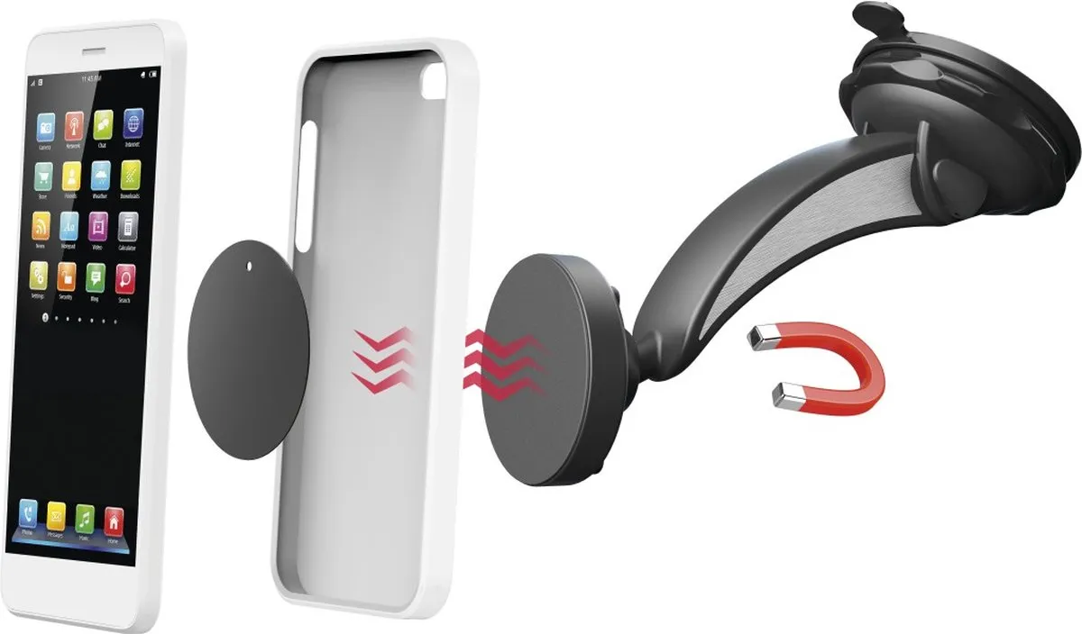 Hama GSM-houder Auto Magnet Zuignap 360° - Universeel - Zwart
