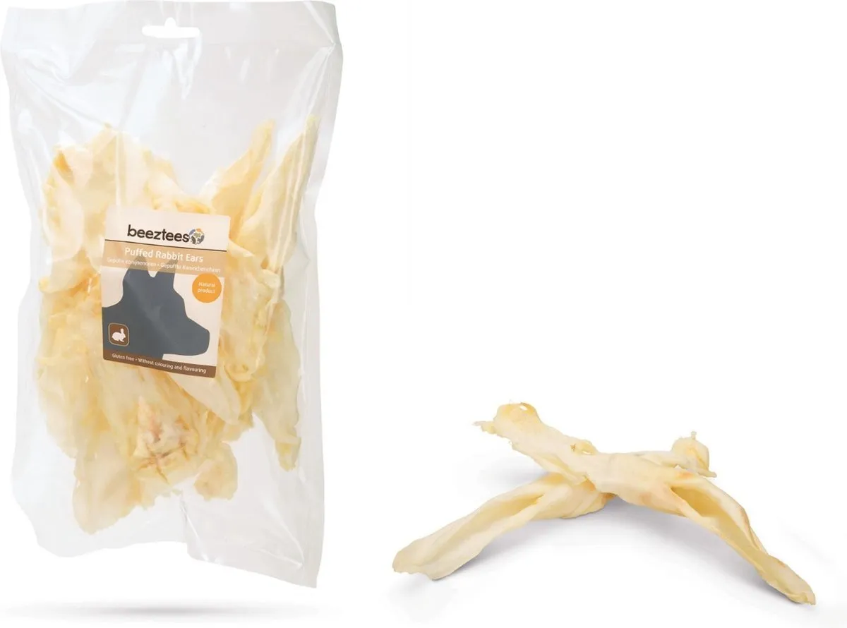 Beeztees Konijnenoren Gepoft 100g