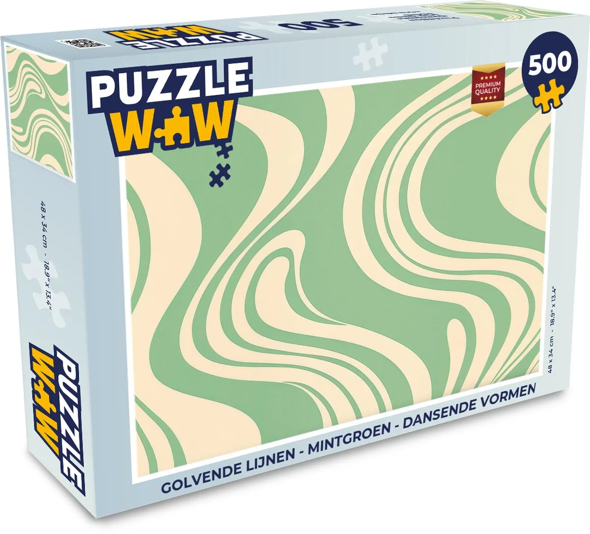 PuzzleWow Dansende Vormen Legpuzzel 500 Stuks - Mintgroen