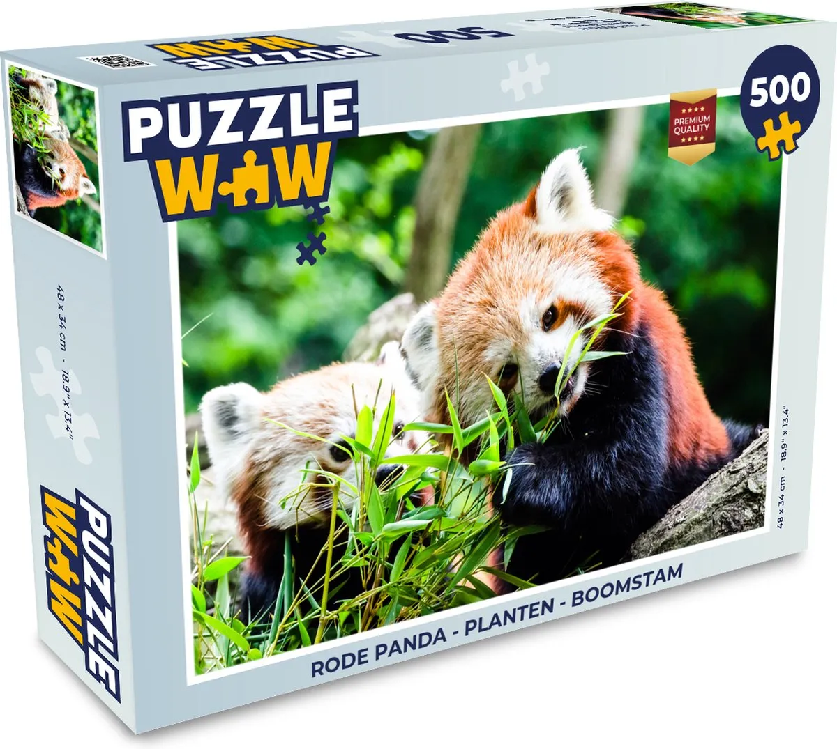 PuzzleWow Rode Panda Boomstam Legpuzzel 500 Stuks - Multicolor