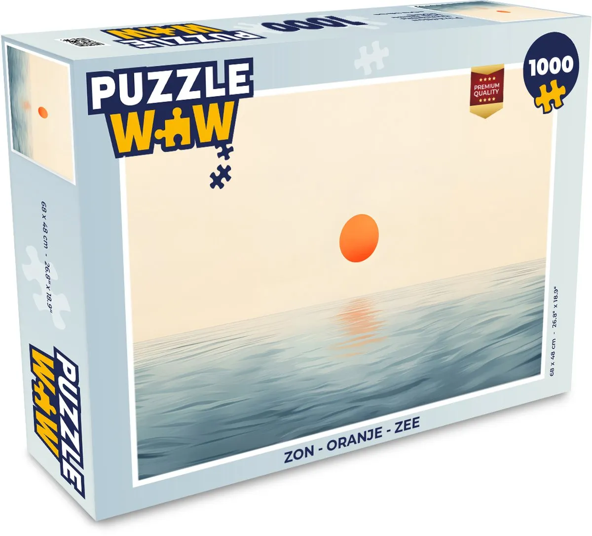 PuzzleWow Legpuzzel 1000 Stuks - Zon & Zee - Oranje