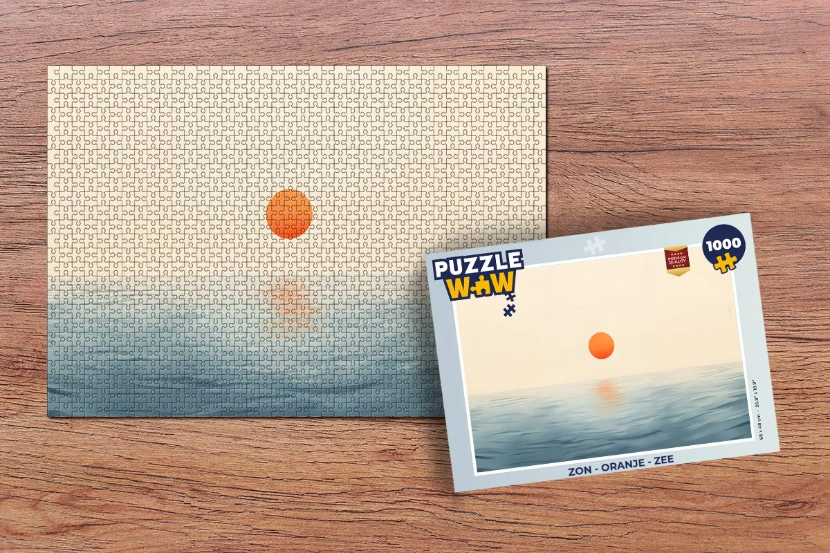 PuzzleWow Legpuzzel 1000 Stuks - Zon & Zee - Oranje