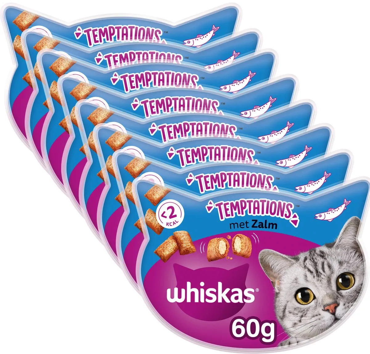Whiskas Temptations Snoepjes Zalm 8x60g