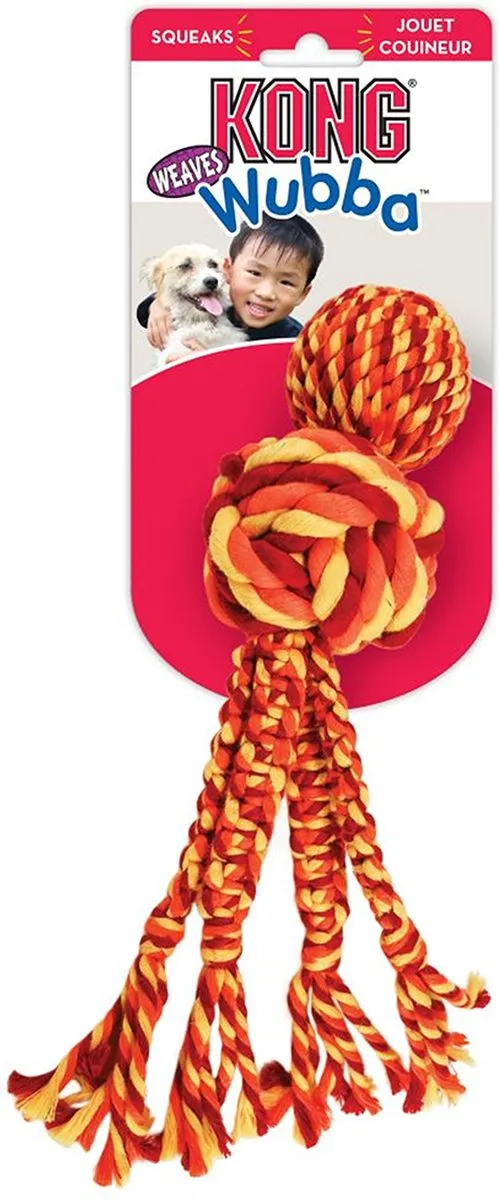 KONG Wubba Weaves Touw - Blauw
