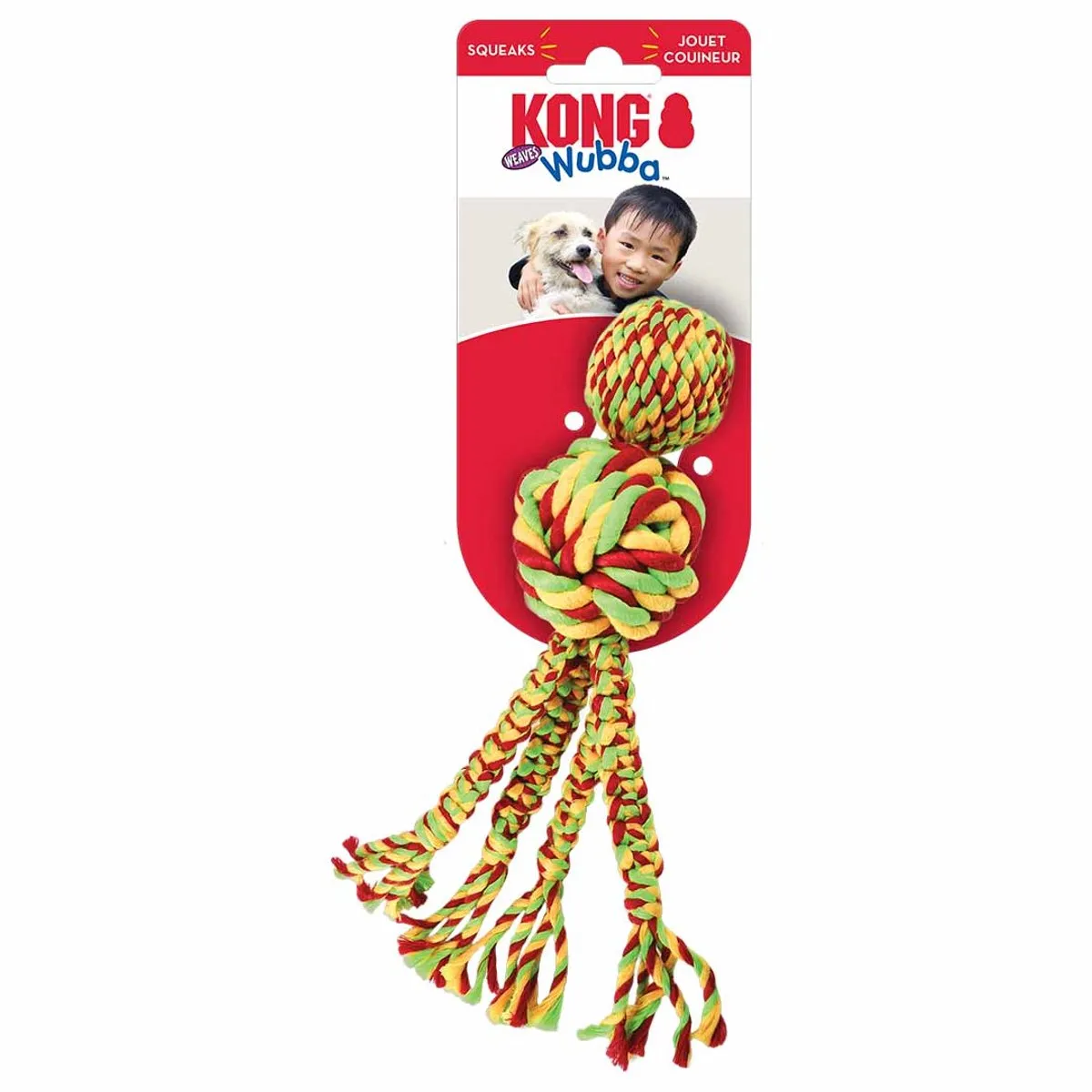 KONG Wubba Weaves Touw - Blauw