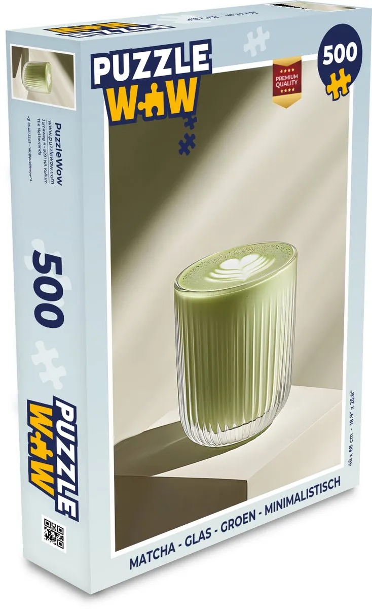 PuzzleWow Matcha Glas Legpuzzel 500 Stuks