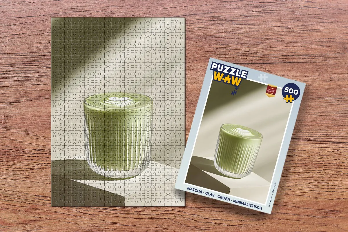 PuzzleWow Matcha Glas Legpuzzel 500 Stuks - 8721374603865