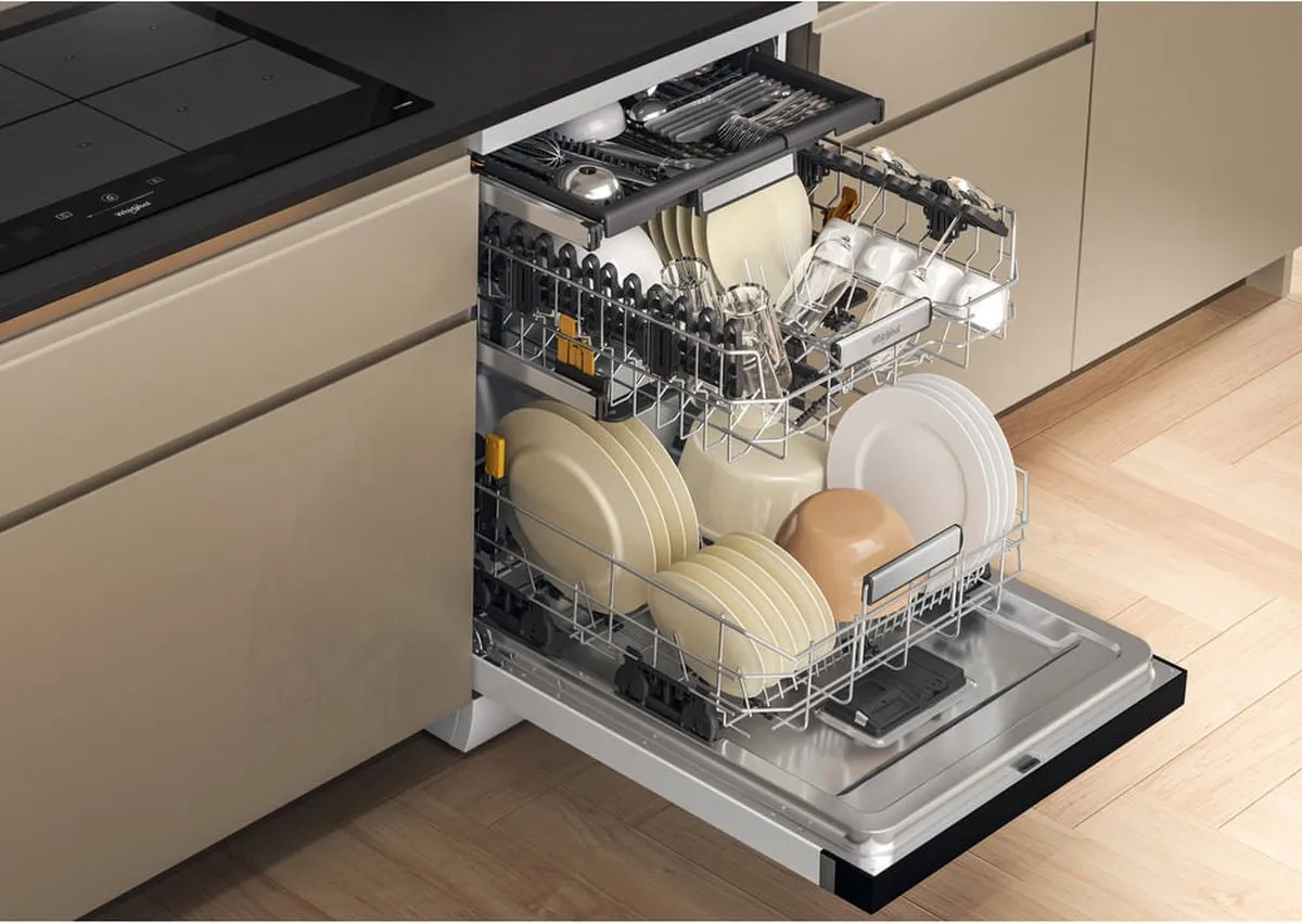 Whirlpool W7F HS41 Vaatwasser 15 Couverts - Wit/Zwart