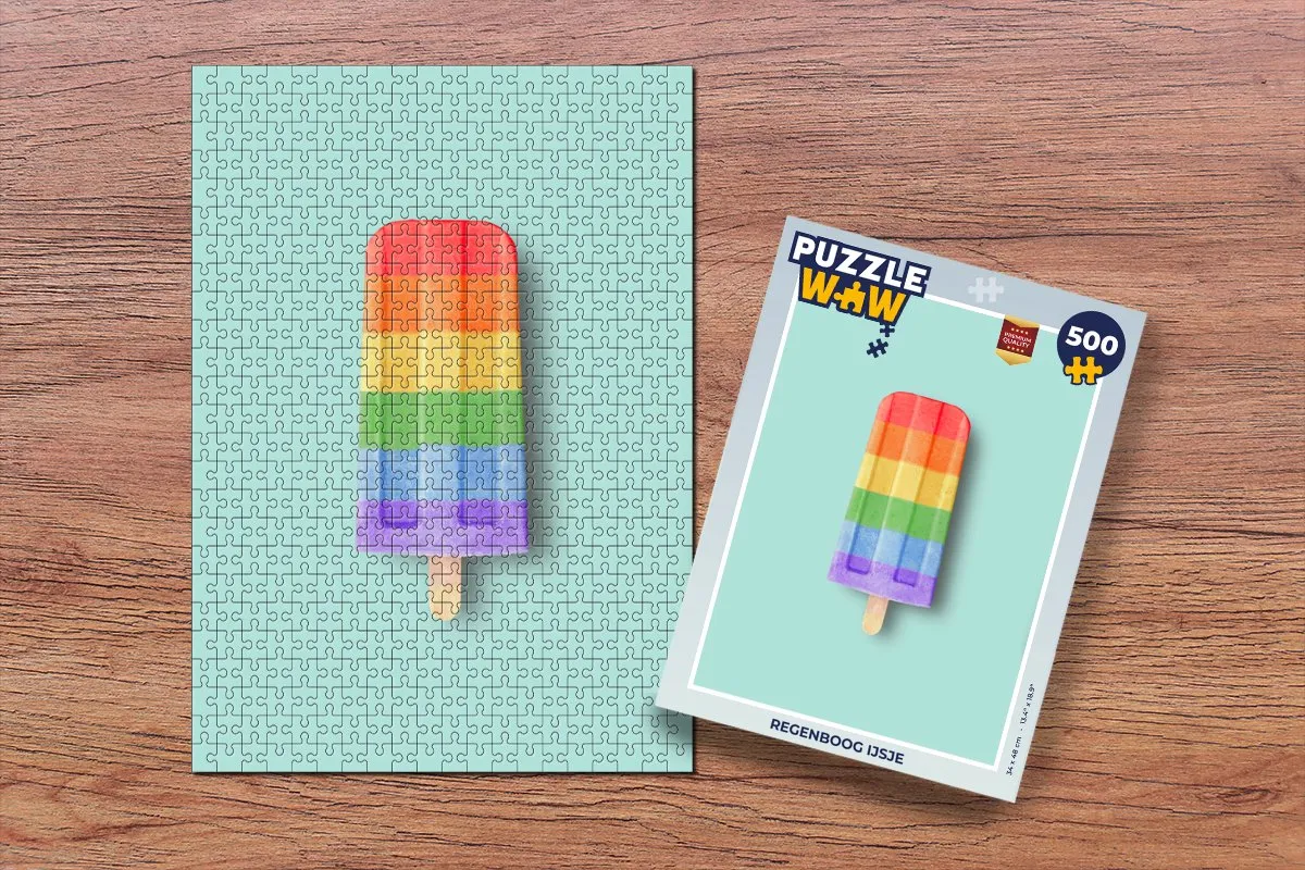 PuzzleWow Regenboog IJsje Legpuzzel 500 Stuks - Multicolor